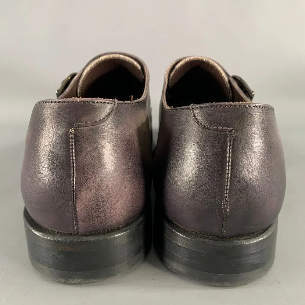 KLEIN EPSTEIN & PARKER Size 12 Grey White Distressed Patent Leather Loafers